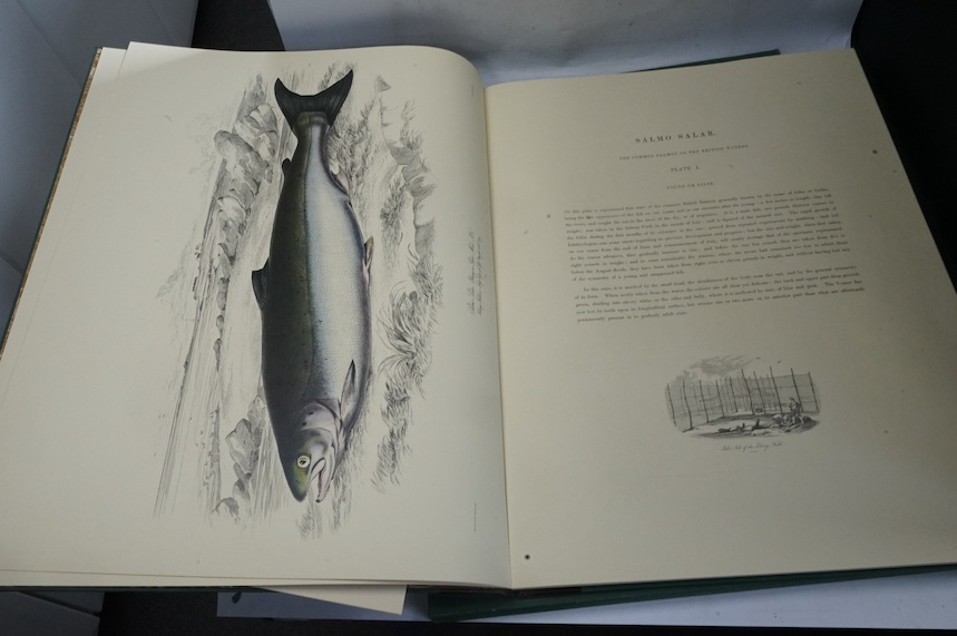 Jardine, Sir William - British Salmonidae. Facsimile Limited Edition (of 500 numbered copies). 12 hand coloured plates, pictorial vignette beneath text on 4 leaves (1 hand coloured)